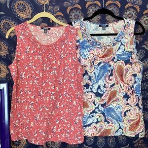 2 chaps  patterned tanks